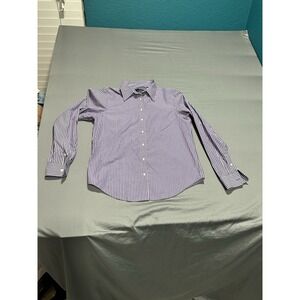 Lauren Ralph Lauren Non Iron Button Up Shirt Womens Petite PM Purple Stripe